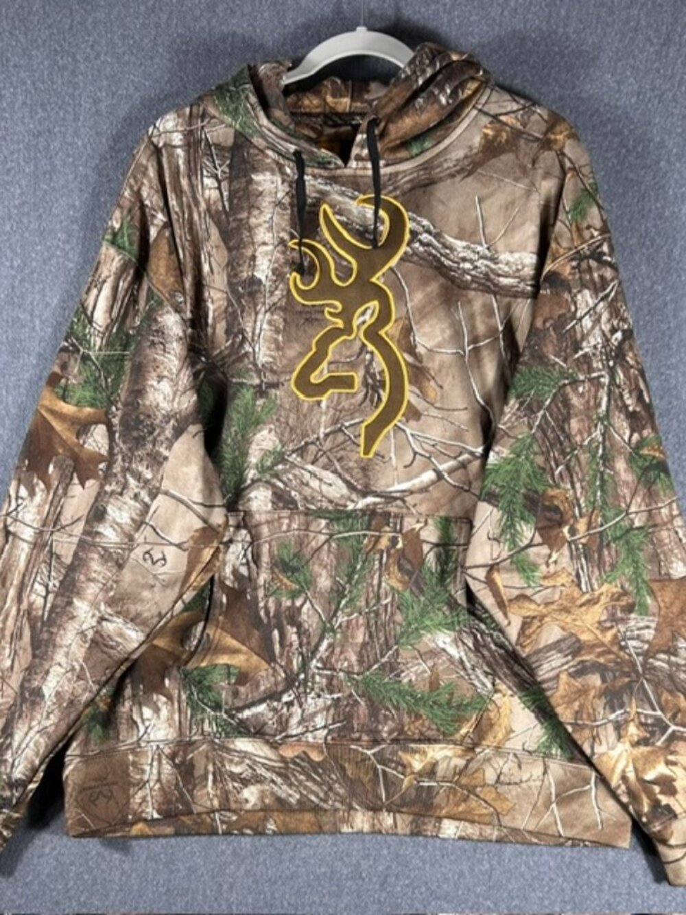 Browning Camouflage Hoodie Pullover RealTree Xtra Sz XL Camping Outdoor - EUC
